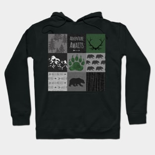 Adventure Awaits Bears - Green/Black Hoodie